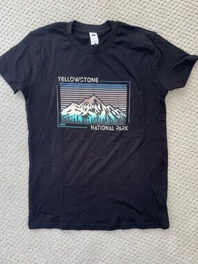 Yellowstone National Park Kids Black Tee